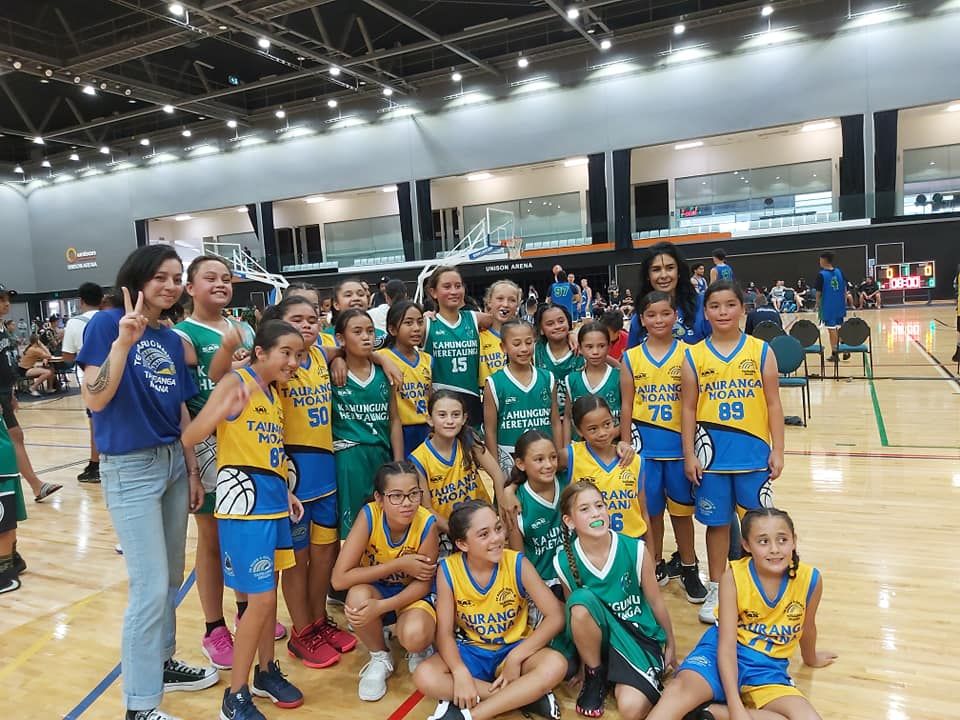 Girls team with the opposition